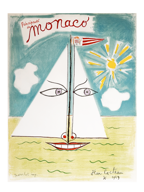 Original Jean Cocteau Poster "Monaco" 1959 - Mourlot