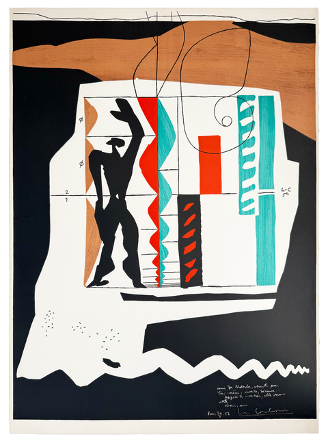 Affiche originale Le Corbusier "L'Homme Modulor", 1956 - Mourlot