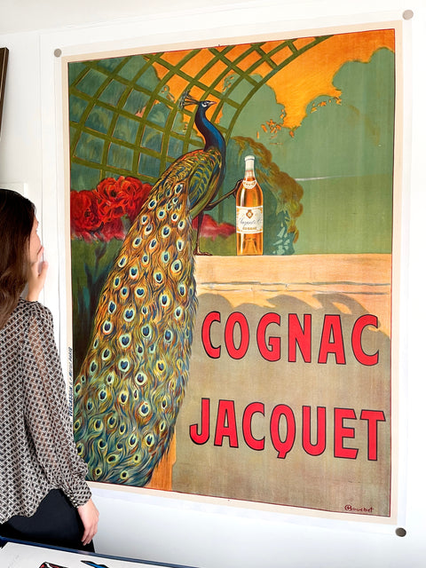 Original Cognac Jacquet Poster Peacock, 1910
