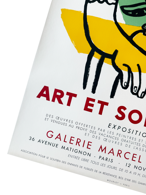 Original Fernand Leger Poster Art Et Solidarite 1957 - Mourlot
