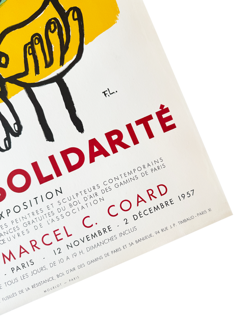 Original Fernand Leger Poster Art Et Solidarite 1957 - Mourlot