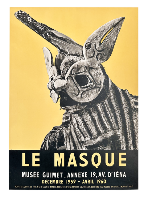 Original Exhibition Poster "Le Masque" - Musée Guimet 1960, Mourlot
