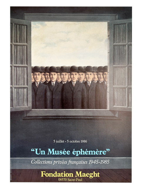 Original Magritte Exhibition Poster Maeght "Un Musée Ephémère", 1986