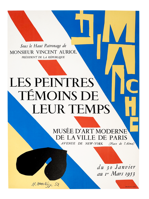 Original Henri Matisse Poster Les peintres témoins de leur temps 1953 - Mourlot