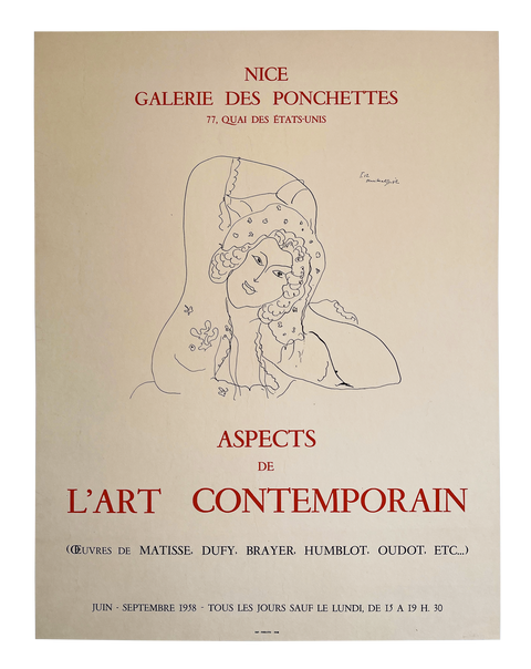 Original Henri Matisse Poster "Aspects De L'Art Contemporain" - 1958