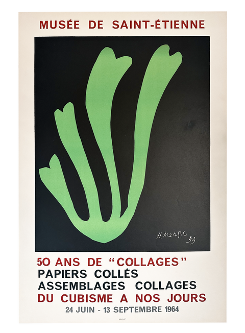 Original Henri Matisse Poster Algue Verte - Musée de Saint Etienne, 1964 - Mourlot