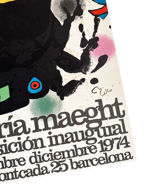 Original Joan Miro Exhibition Poster Maeght Barcelona 1974