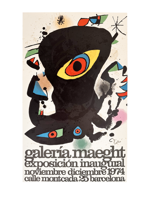 Original Joan Miro Exhibition Poster Maeght Barcelona 1974