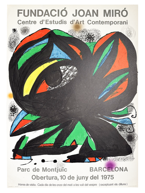 Original Joan Miró Exhibition Poster for Fundació Joan Miró 1975