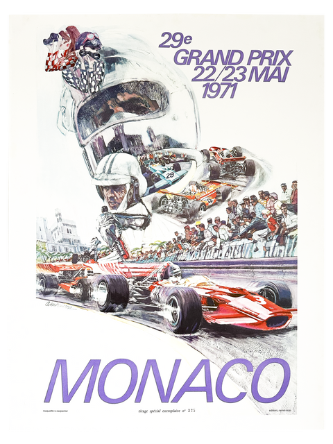 Original Formula 1 Poster Grand Prix Monaco 1971 (numbered)