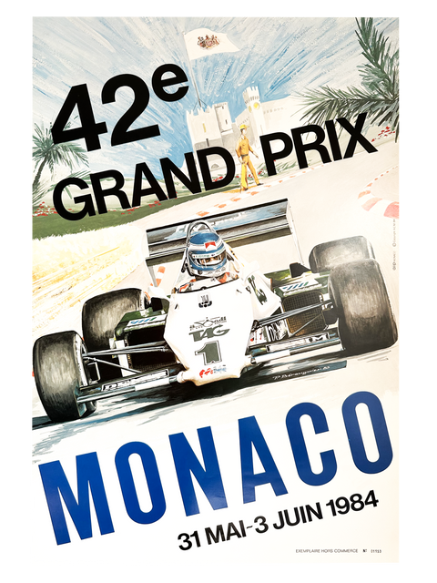 Original Formula 1 Poster - Grand Prix Monaco 1984 (numbered)