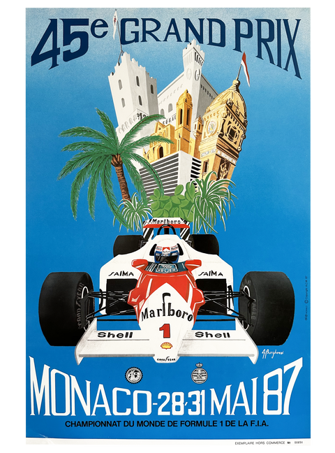 Original Formula 1 Poster - Grand Prix Monaco 1987 (numbered)