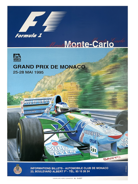 Original Formula 1 Poster Grand Prix Monaco 1995 (numbered)