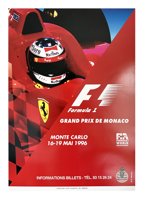 Original Formula 1 Poster Grand Prix Monaco 1996 (numbered)