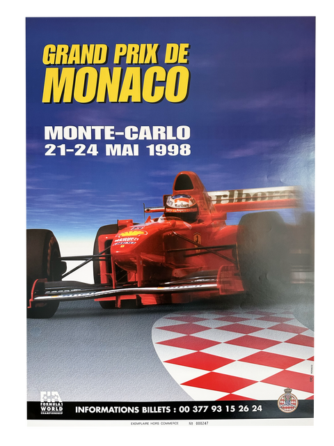 Original Formula 1 Poster Grand Prix Monaco 1998 (numbered)