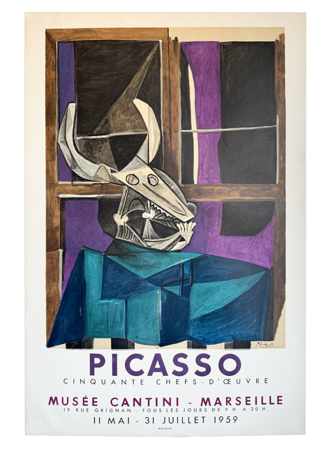 Original Picasso Poster "Crane De Taureau" Cantini Museum, 1959 - Mourlot