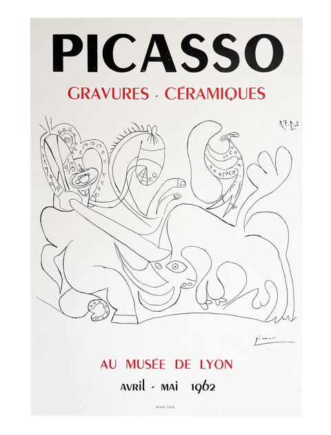 Original Pablo Picasso Poster Gravures - Ceramiques, Musee Lyon 1962