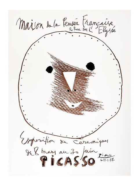 Original Pablo Picasso Poster "Exposition de Céramiques I - Maison de la Pensée Francaise" - Mourlot, 1958