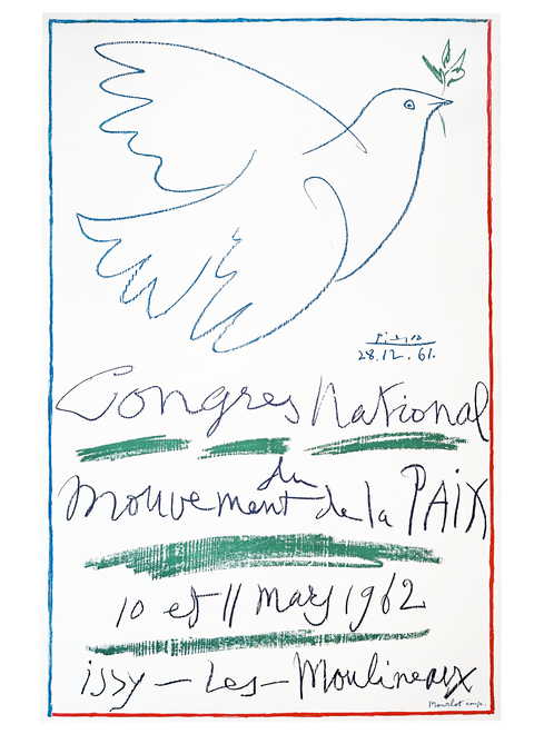 Original Poster Pablo Picasso "Congres National du Mouvement de la Paix", 1962