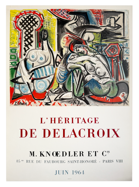 Original Picasso Poster "L'Héritage De Delacroix", 1964 - Mourlot