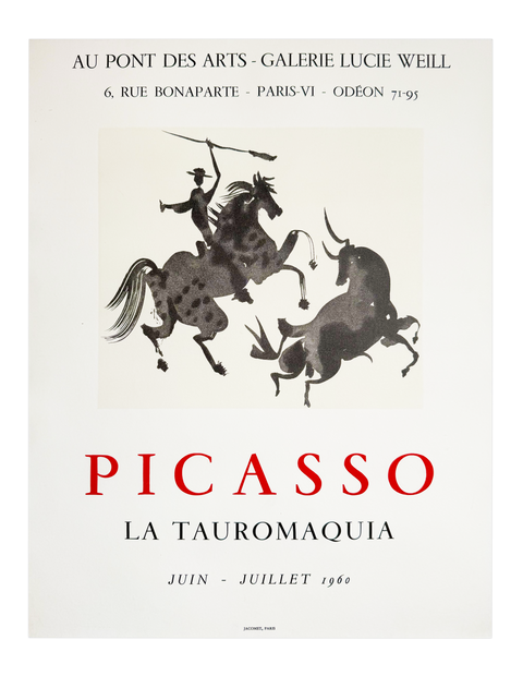 Orginal Pablo Picasso Poster Galerie Lucie Weill Tauromaquia, 1960