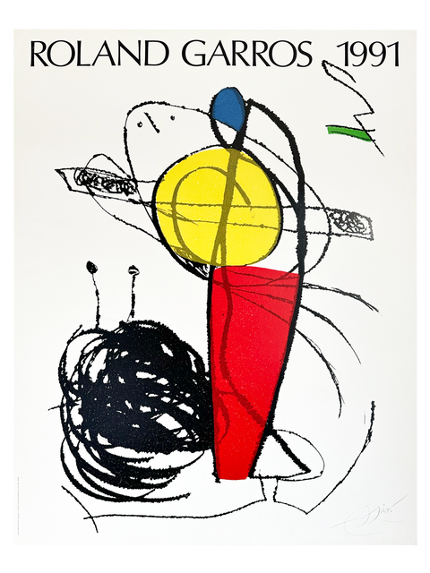 Original Roland Garros Poster Juan Miro 1991