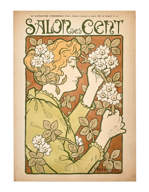 Original 38th Salon Des Cent Lithographic Poster By Arsene Herbinier, 1899