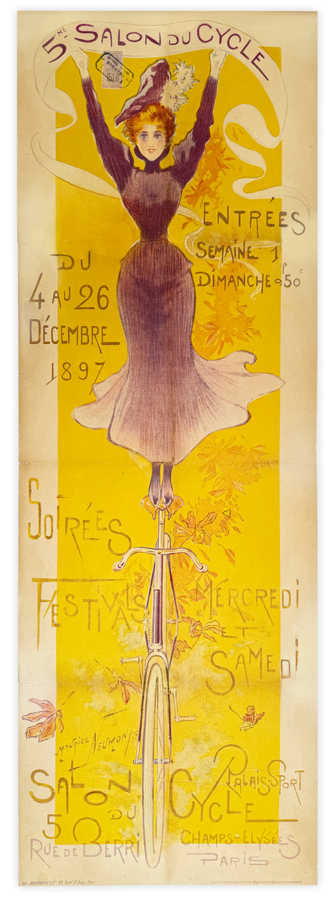 Orignal 5e Salon Du Cycle Poster, By Maurice Neumont - 1897