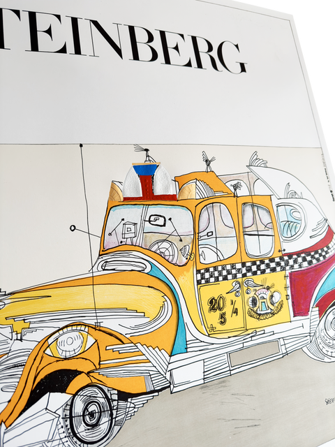 Original Exhibition Saul Steinberg Poster Taxi 1977