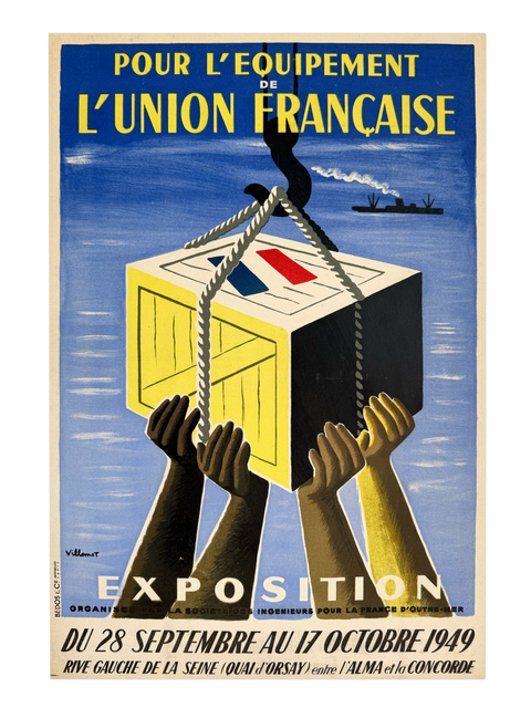 Original Villemot Poster L'Union Francaise Expo, 1949