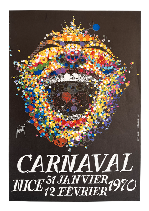 Original Moretti Poster "Carnaval Nice - 1970"