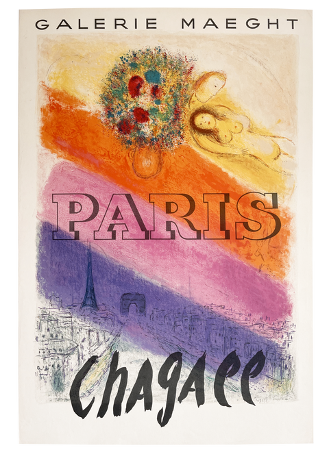 Original Marc Chagall Poster Galerie Maeght – Les Champs Elysees, Paris - Mourlot