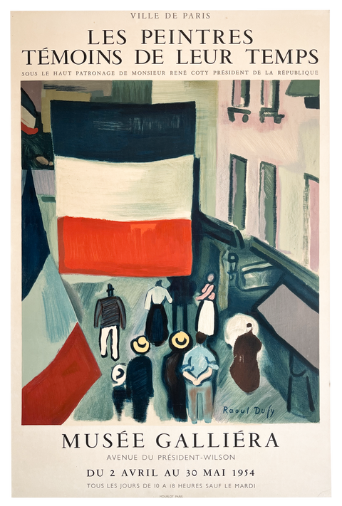 Original exhibition poster Raoul dufy 1954 MOURLOT