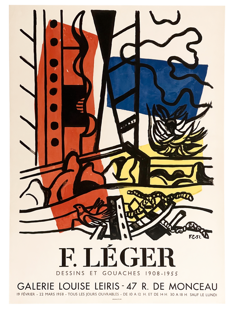Original Fernand Leger Poster Galerie Louise Leiris 1958, Mourlot