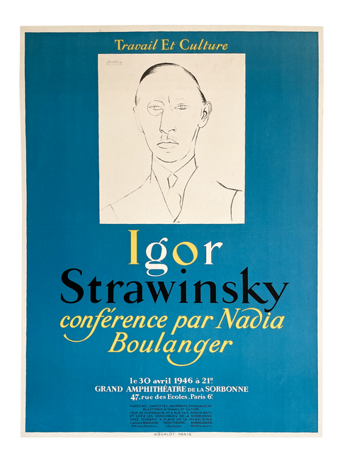 Original Pablo Picasso Poster "Igor Strawinsky" Paris, 1946
