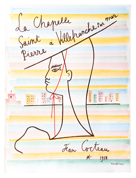 Original Poster Jean Cocteau La Chapelle 1958 - Mourlot