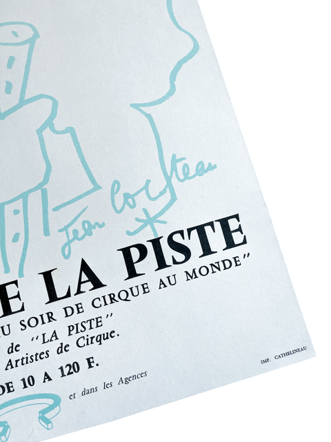 Original lithographic Poster by Jean Cocteau "IXe Gala De La Piste", 1965