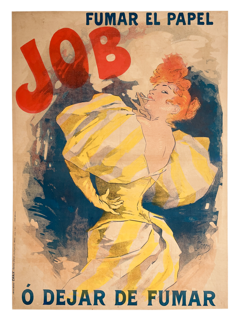 Original Jules Cheret Poster "Job" Fumar El Papel - 1895