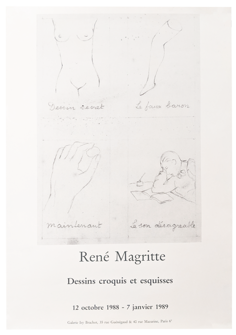 Original Exhibition Poster Rene Magritte 1988 - Paris