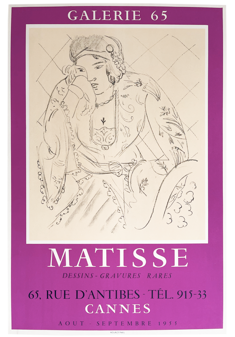 Original Matisse Poster 1955 Cannes, Mourlot