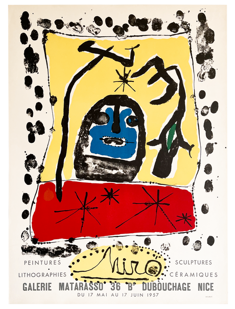 Original Lithographic Poster By Miro - Galerie Matarasso, 1957