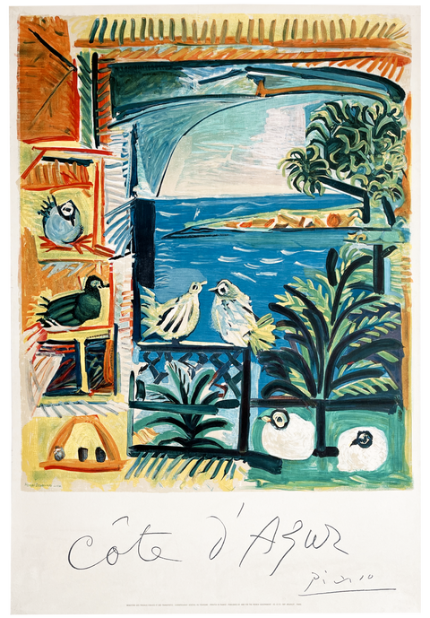 Original Poster by Pablo Picasso "Côte d'Azur", Mourlot - 1962