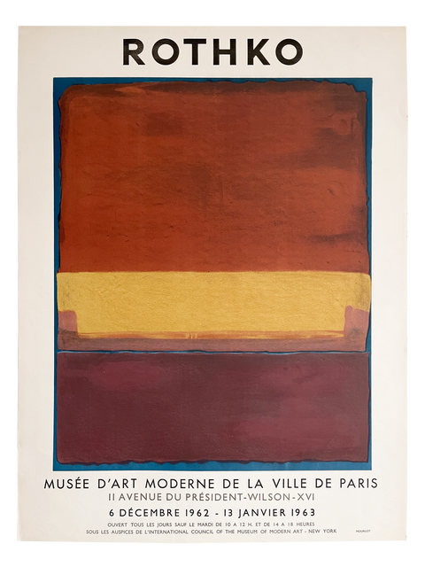 Original Mark Rothko Poster "Musée D'Art Modern Paris", Mourlot - 1962