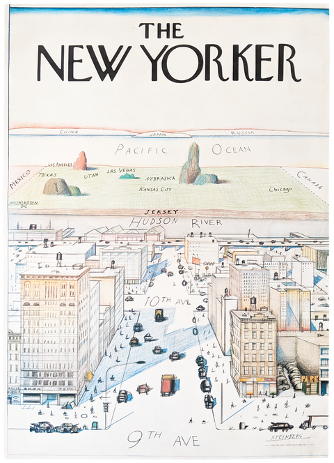 Original Poster For The New Yorker Magazine, by Steinberg in 1976
