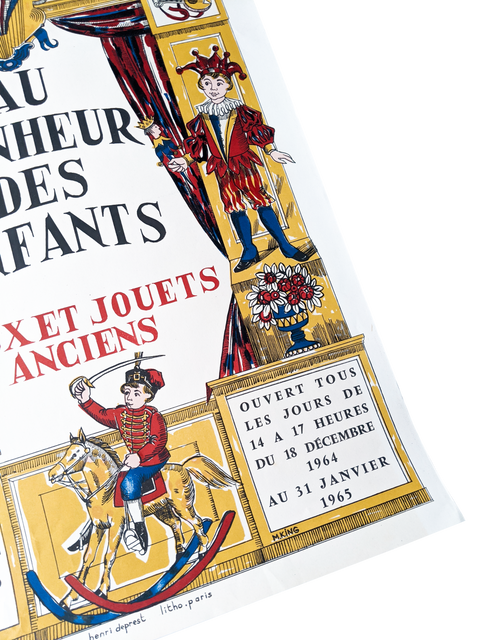 Original Poster "Au Bonheur Des Enfants" Jouets Anciens - 1964 - by Henri Deprest