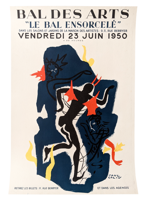 Original Poster Paul Colin "Bal Des Arts" 1950