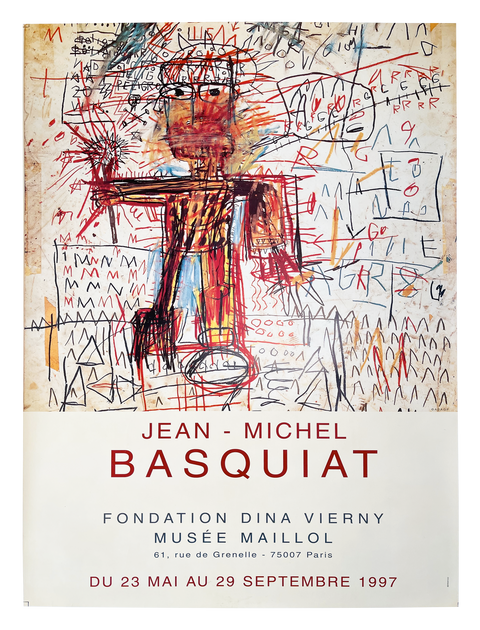 Original Jean-Michel Basquiat Poster, 1997 "Big Size" - 4X6FT