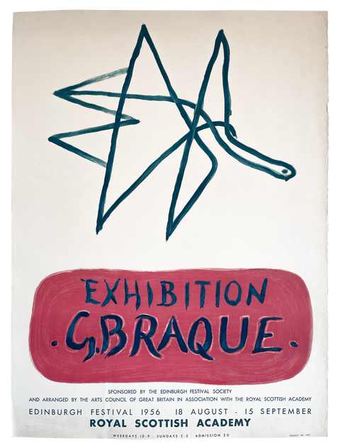 Original Poster Georges Braque L'oiseau - Royal Scottish Academy, 1956 (Arch Paper)