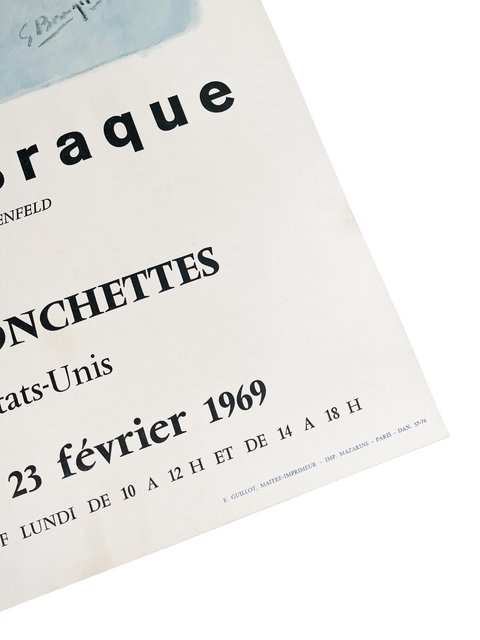 Original Georges Braque Poster Bijoux Galerie Ponchettes, 1969