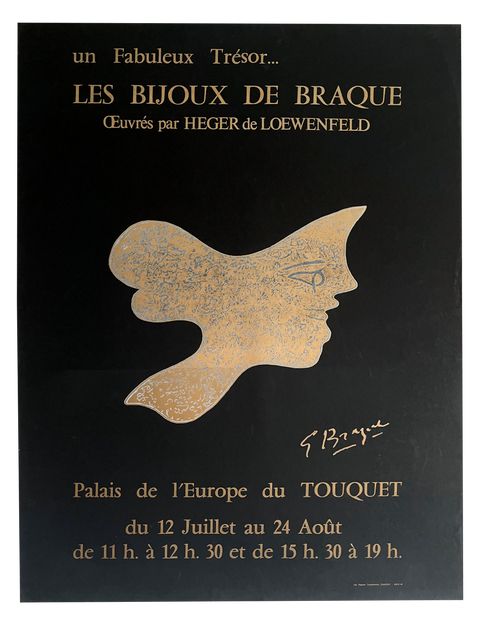 Original Georges Braque Poster "Les Bijoux De Braque" at the Palais De L'Europe - 1980
